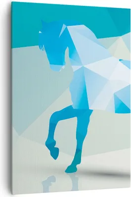 Produktbild von Bild auf Leinwand - Leinwandbild - Einteilig - Pferd Illustration modern Grafik - 70x100cm - Wand Bild - Wandbilder - Leinwanddruck - Wanddekoration - Leinwand bilder - Wandbild - PA70x100-2814