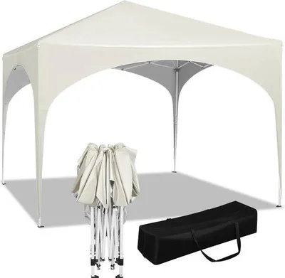 Produktbild von Famanu Partyzelt 3x3m - Wasserdichtes Faltzelt mit Halbrunddach für Outdoor-Aktivitäten