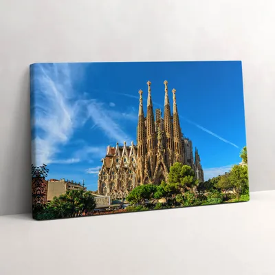 Produktbild von Kathedrale Sagrada Familia – Leinwandbild Wandbild – 60x40 cm – Leinwandbilder – Wandbilder – Schlafzimmer – Flur