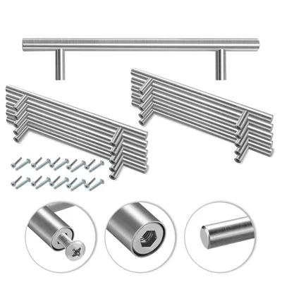 Produktbild von EINFEBEN 10x Stangengriff Bad Küchengriff Möbelgriff Echt Edelstahl Schrank Relinggriff Griff 188*128*12MM