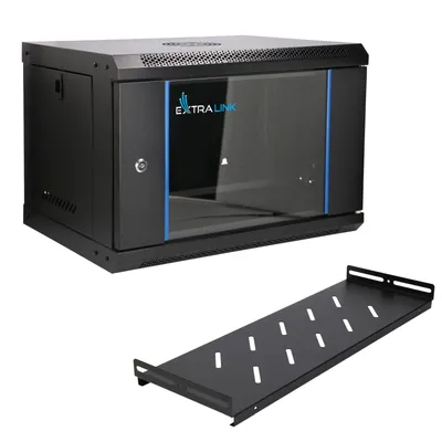 Obrázok produktu pre Extralink 19" 6U 530x400 nástenný rackový rozvádzač čierny