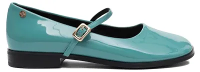 Produktbild von Türkis Leder Mary Jane Pumps mit 2,5 cm Absatz, weichem Lederfutter und runder Zehenpartie