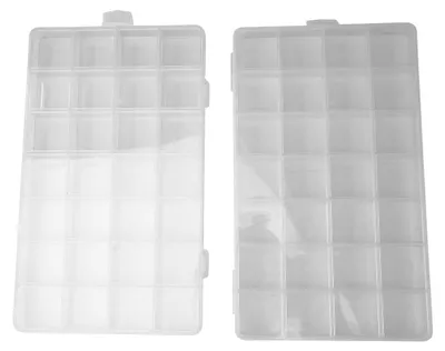 2er-Set Aufbewahrungsbox mit 28 Fächern, transparent, Kunststoff