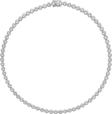 Produktbild von Atemberaubende 925 Sterling Silber (Rhodiniert) Damen - Halskette mit Zirkonia - 43cm*6mm, 39 Gramm; TRS23030