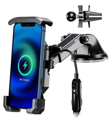 Produktbild von Handyhalterung Auto Lüftung & Saugnapf 15W Kabellos & USB-C 20W 4-7 Zoll