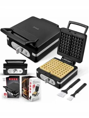 Immagine prodotto di Gofrownica 2 Grandi Goffratrici Belghe Potenza 1400 W Inox Nero