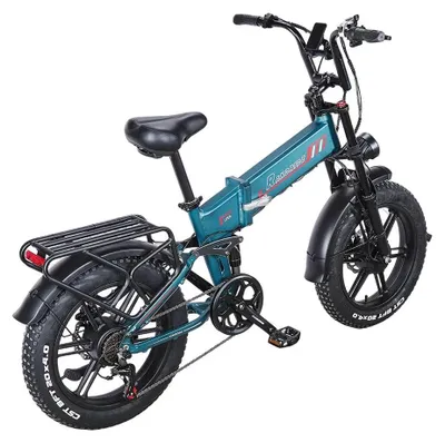 Immagine prodotto di Bicicletta elettrica - E-bike pieghevole con batteria al litio da 48V - Motore brushless da 250W - Ruote da 51 cm - Autonomia da 31 a 60 km - Due posti a sedere - Verde