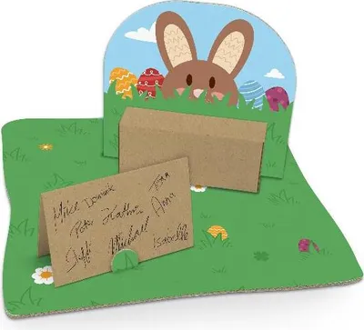 Produktbild von itenga Geldgeschenk Verpackung Ostern Hasenbande mit Bodenplatte & Geschenkkarte