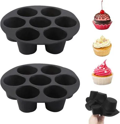 Immagine prodotto di Set di 2 stampi in silicone per muffin - Resistenti al calore - Profondi - Antiaderenti - Stampi da forno