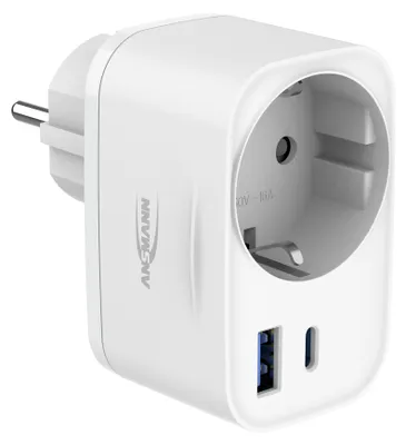 Produktbild von ANSMANN Steckdosenadapter 20W, USB C & USB A Ladegerät zum Schnellladen