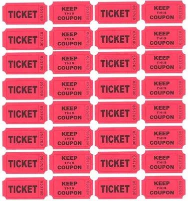 Produktbild von Dailygoods – Tombola-Tickets, 100 Stück – Spielkarten – Eintrittskarten – Veranstaltungen – Konzerte – Lotterien – Papierwaren, 5,00 x 2,50 cm – Ticketkarten