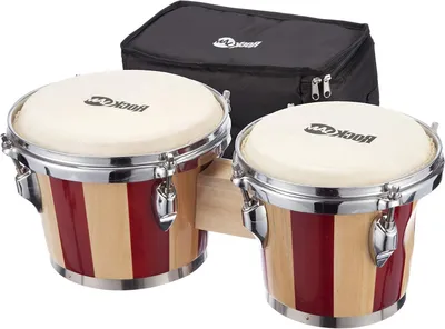 Productafbeelding van Bongo Trommels - Handtrommels - Muziek Maken - Echt Houten Constructie - 7 & 8 Inch - Natuurlijk Hout