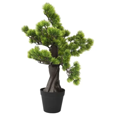 Image de The Living Store Bonsai Pinus artificiel avec pot 60 cm vert