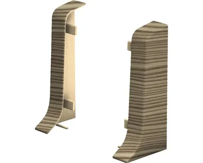 Produktbild von Prinz Endstücke für Klemm-Sockelleiste mit Kabelkanal Kanadische Fichte 50 mm