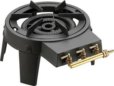 Obrázok produktu pre Veľký liatinový plynový sporák s dvojitým horákom s výkonom 8,6 kW a odnímateľnou podstavou značky Kemper