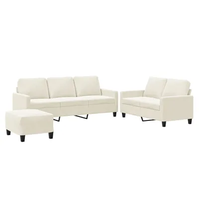 Produktbild von 3-tlg. Sofagarnitur mit Kissen Creme Samt