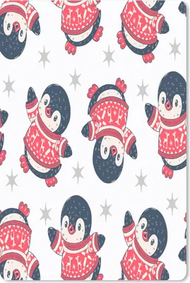 Produktbild von MuchoWow® Mauspad Mousepad Pinguin - Muster - Sterne 40x60 cm - Mousepads - Maus Mat - Pad - Mausunterlage - Schreibtisch Accesoire