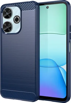 Produktbild von Hülle für Xiaomi Redmi 13 4G Carbon-Faser Weich TPU Silikon Stoßfest Handyhülle Blau