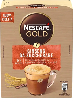 Produktbild von 6x NESCAFÉ GOLD Ginseng für zuckerlöslichen Kaffee mit Milch und Ginseng, 10 Beutel à 6 g (60 g) + Italian Gourmet Polpa 400g