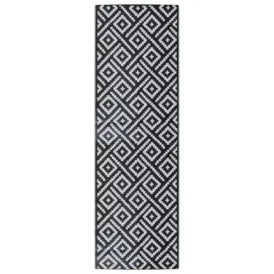 Image de vidaXL Tapis d'extérieur ARAKIL blanc et noir 80x250 cm PP