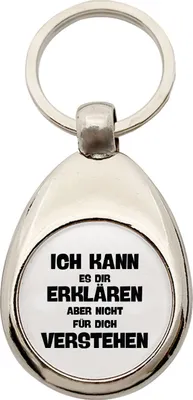 Produktbild von Huuraa Schlüsselanhänger Kann es erklären nicht verstehen Metall Schlüsselring Einkaufswagenchip Geschenkidee
