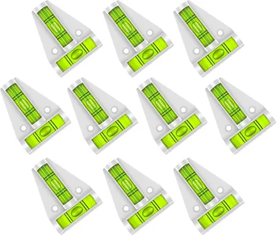 Produktbild von Set mit 10 Wasserwaage mit Schraubenlöchern (weiss)