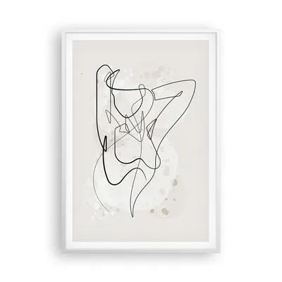 Produktbild von Gerahmtes Poster - Weißer Rahmen - Linie Frau Linie - 70x100 cm - Wand Bild - Wanddeko - Wandbilder - Kunstposter - Wandposter - Bilderrahmen - Bilder - Kunstdruck - Wanddekoration - P2WPA70x100-5119