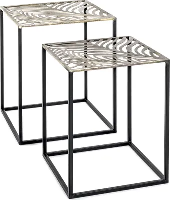 Produktbild von HAKU Beistelltisch Couchtisch 2er Set bronze, schwarz - Metall, B/H/T: 35/40 x 45/50 x 35/40 cm