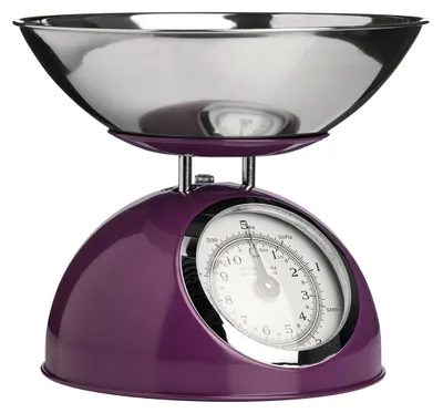 Mechanische Küchenwaage 5 kg Retro Edelstahl lila