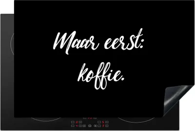 Produktbild von KitchenYeah© Herdabdeckplatte Sprichwörter - Zitate - Kaffee - Das Wichtigste zuerst: Kaffee , 80x52cm, Küche Deko, Glaskeramikkochfeld Herdabdeckung, Abdeckplatte fùr Kochfeld