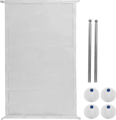 Produktbild von Einstellbares Babygitter - Tragbar und zusammenklappbar - 2 Haken - Weiß