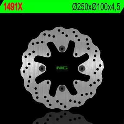 Produktbild von Ng Rear Brake Discs Für Kawasaki 650 Vulcan '15 (250X100X4.5) (4X10.5Mm) (220X112X4) Wave