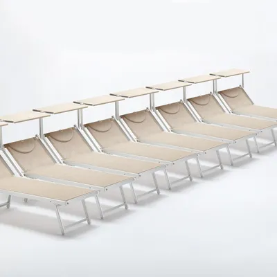 Produktbild von 20er Set Sonnenliegen Aluminium mit Dach Italia - Beige