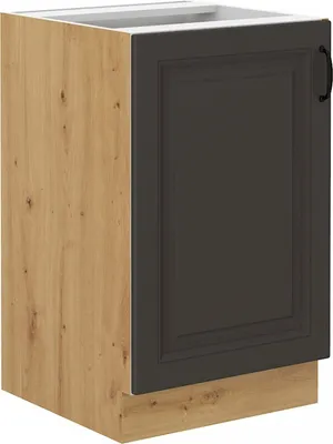 Zdjęcie produktu dla Szafka pod zlewozmywak dolna SOPHIA – szerokość 50 cm, ciemnoszara/dąb artisan