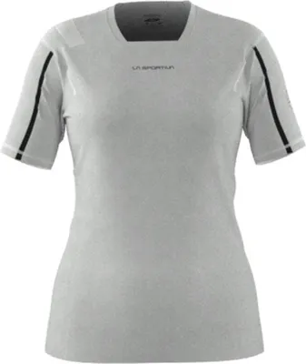 Trail Bite T-Shirt von La Sportiva in Grau; kurzärmlig; für Damen; geeignet für sportliche Aktivitäten.