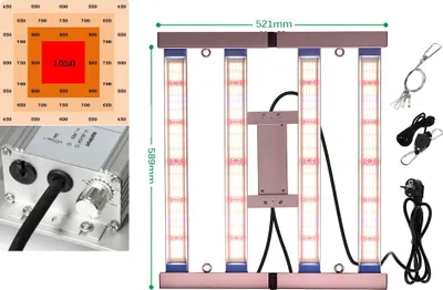 Zdjęcie produktu dla Składana lampa LED do roślin o pełnym spektrum, ściemnialna, wysoki PPFD, 240W