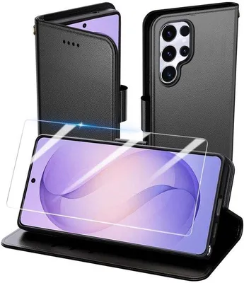Productafbeelding van Telefoonhoesje voor Samsung Galaxy S26 Ultra - Leer met Kaarthouder - Zwart