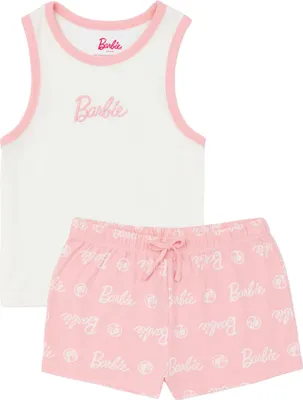 Immagine prodotto di Barbie - pigiama con pantaloncini da donna NS8459 (34 DE) (Rosa/Bianco)