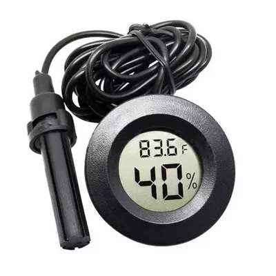 Produktbild von Rundes Digitales Thermometer Hygrometer , Rundes Temperatur und Feuchtigkeitsmessgerät,LCD Anzeige,für Klimaanlagen, Schwarz