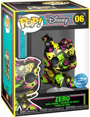 A Funko Pop! vinyl figure of Zero from Disney's The Nightmare Before Christmas, displayed in its original packaging.