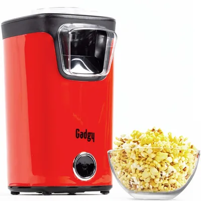 Produktbild von GADGY® Popcornmaschine Heißluft - Popcorn Maker - Ohne Fett und Öl - Popkormaschine Zücker - Popcorn Popper - Popcornmaschine mit Zucker und Öl - Fertig in 3 Minuten - Messlöffel Inklusiv