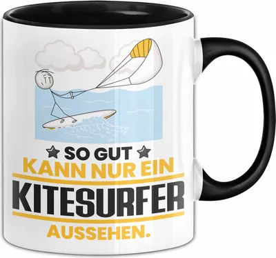 Produktbild von Kitesurfer Geschenk Tasse So Gut Kann Nur Ein Kitesurfer Aussehen Geschenkidee Kaffee-Becher (Schwarz)
