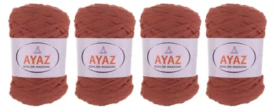 4 x 250g Büklüm Makrome Baumwollgarn ziegelrot