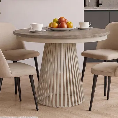 Produktbild von BEAUTYSOFA | Runder Ausziehbarer Tisch LUMI Ø 100–180 cm, Tisch für Esszimmer, Loft-Stil, Skandinavische, Kaschmir/Warmia Walnuss