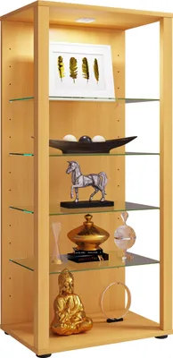 Immagine prodotto di Vetrina in piedi | Vetro con vetro di sicurezza ESG | Dimensioni ca. H. 115 x W. 52 x D. 35 cm | Vetro per stand | Moderno e salvaspazio | Espositore in vetro – Glasol lll