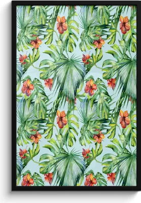 Produktbild von MuchoWow® MuchoWow® Gerahmtes Poster Blumen - Monstera - Orange 60x90 cm - Poster mit zchwarzem Bilderrahmen - Kunst