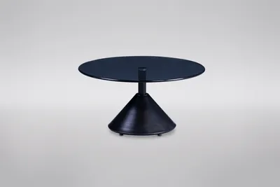 Produktbild von Couchtisch, Montreal 1, Metall schwarz, Sicherheitsglas grau, H=35cm D=60cm