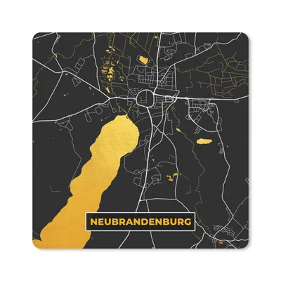 Produktbild von MuchoWow® Mauspad Mousepad Neubrandenburg - Gold - Karte - Stadtplan - Deutschland 30x30 cm - Mousepads - Maus Mat - Pad - Mausunterlage - Gaming