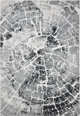 Produktbild von Grau Teppich Mazovia - Pflanzenmuster, Holzstruktur - Teppich für Wohnzimmer, Schlafzimmer, Büro - 240 x 330 cm
