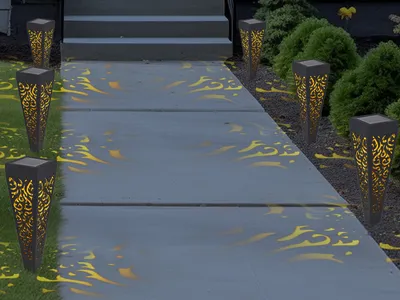 Produktbild von Solarlampen 6er Set für den Eingansbereich außen, Gartenleuchten mit Erdspieß